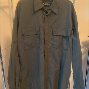 Eddie Bauer Men's Army Green Cascadia Shirt